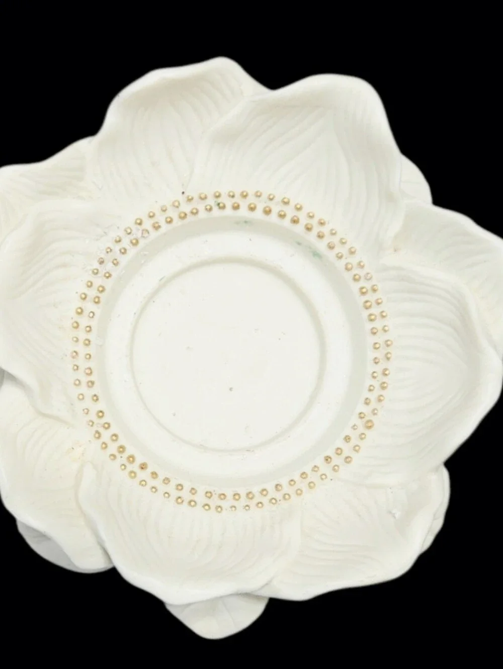 Vtg PartyLite Ivory Bisque Porcelain Magnolia Lotus Blossom Pillar Candle Holder